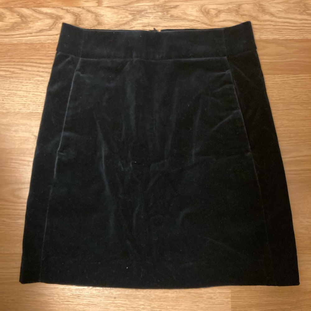 J. Crew Black Velvet Skirt Size 0